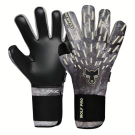 FEARLESS GOALKEEPERS Wolf Pro Space Goalkeeper Gloves - German Contact Latex - Breathable - Non-Slip Grip, Negative Cut, Second Skin Feel - For Adults