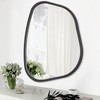 HLFMVWE Black Asymmetrical Mirror Irregular Oval Wall Mirror Modern Wood