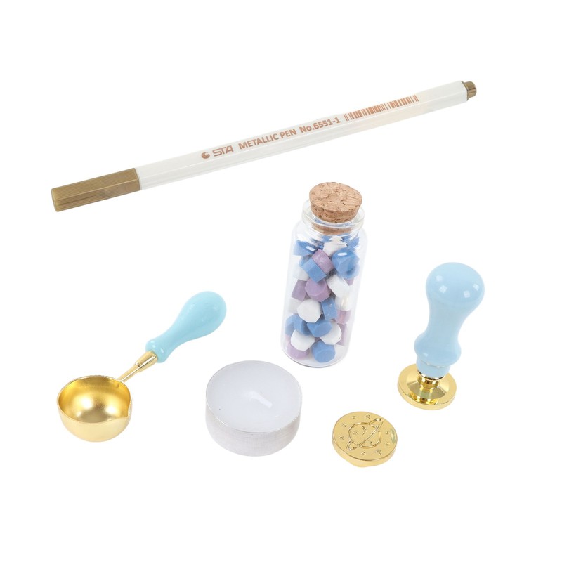 Wax Sealing Stamp Kit Clear Pattern Delicate Wax Detachable Handle