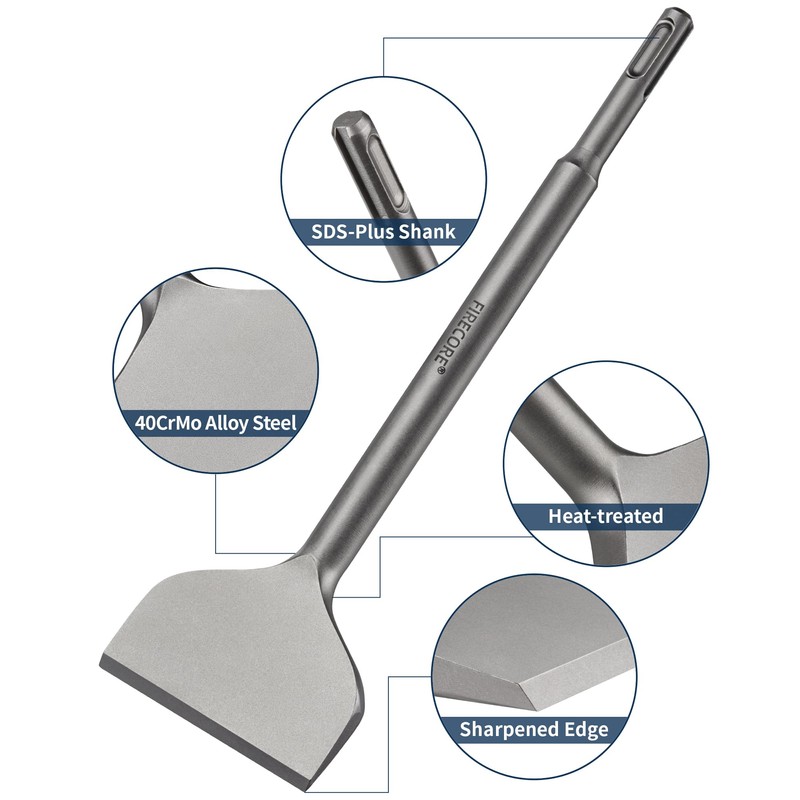 Firecore SDS Plus Chisel 3 Inch Wide by 10 Inch