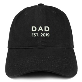Trendy Apparel Shop Dad EST 2019 Embroidered Soft Cotton Dad Hat - Black