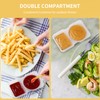CJT Double Compartment Condiment Containers with Lids, New Disposable 2
