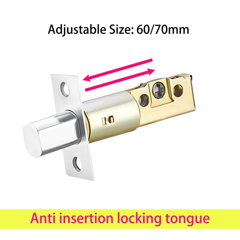 QRITY Tubular Mortice Latch, Adjustable Size 60/70mm, Fits Door Thickness