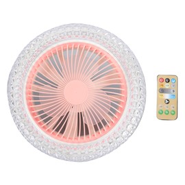 Enclosed Ceiling Fan with Light and Remote Adjustable Timing Mini Ceiling Fan for Living Room Bedroom 86 to 265V