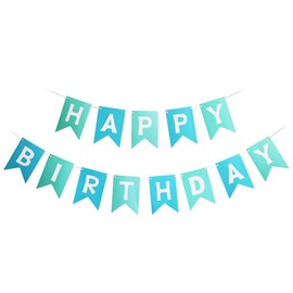 16.4ft Happy Birthday Banner Party Supplies for Kids Girls Birthday Wall Door Decoration for Men, Boys, Women and Girls,Blue Green