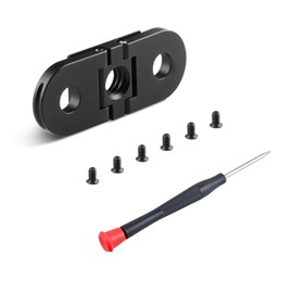 JINGCHEN Aluminum Go Pro Replacement Finger Base Mount Conversion Adapter with 1/4 Screw Hole, Straight Mount for Tripod GoPro Hero 12/11/10/9/8/Max Camera Accessories 6 Screws