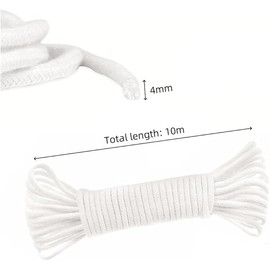 4mm Hydroponic Cotton Rope for Potted Plants, DIY Automatic Watering Device, Cut - able Absorbent Rope 10m.
