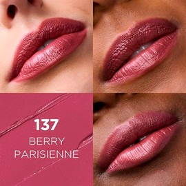 LOral Paris Colour Riche Satin Lipstick, frmula hidratante con vitamina E y aceite de argn para labios, Berry Parisienne                              