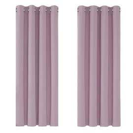 Deconovo Deconovo Pink Curtains Thermal Insulated Eyelet Blackout Curtains for kids 46 x 54 Inch Pink Lavender 2 Panels