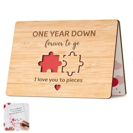 HARY Happy Anniversary Card for Him/Her, Bamboo Wedding Anniversary Card for Couple, 1st Anniversary Card Valentine’s Day, Wedding Anniversary present for Husband, Wife, Boyfriend, Girlfriend