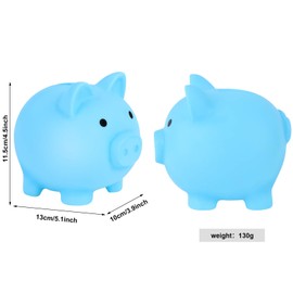 CCCYMM 2 Pcs Cute Pig Money Bank Adults Piggy Bank Pig Money Box Coin Bank Plastic Saving Coin Box for Boys Girls Kids (Medium)