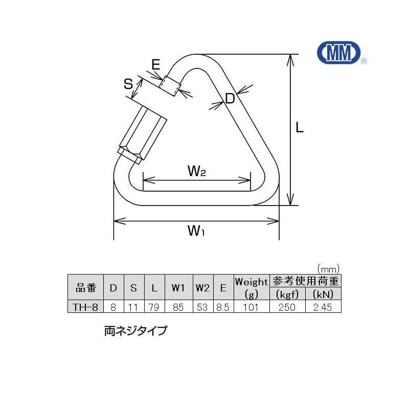 MM 水本機械製作所 SUS304 ステンレス 三角リングキャッチ TH-8