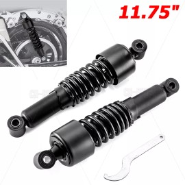 CB Black 11.75" Rear Shocks For Harley Dyna Low Rider FXDL Fat Bob FXDF Street Bob