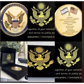 President Trump Declaration US Embassy Jerusalem Israel Coin W/ velvet box