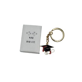 'You did it' Graduation gift | Cute graduation cap keyring presented in white matchbox| perfect gift for any graduate