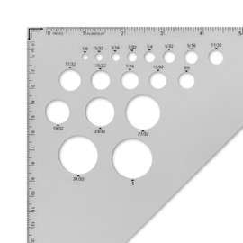 Alumicolor Aluminum 8 Inch Calibrated Drafting Triangle, 45/90 Degree