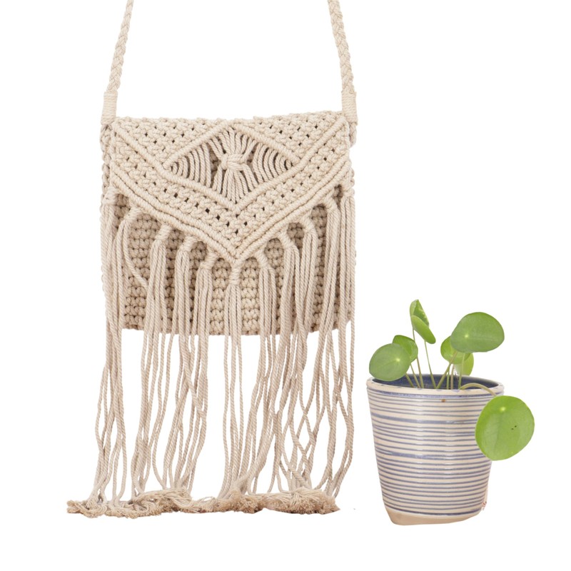 GURU SHOP Macrame Shoulder Bag, Round Shoulder Bag, Model 1,