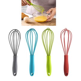 caralin Silicone Eggs Beater Handheld Whisk Cream Foam Maker n Slip Eggs Blender Silicone Eggs Whiskers Portable Gray