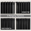 Pitalk Black Linen Curtains 36 Inch Length 2 Tiers Bathroom