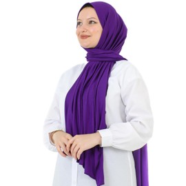 Prien Hijab Headscarf for Women, Women's Scarf Dresses, Modern Headscarves, Soft Jersey, Muslim Dress, Turkish Premium Prayer Headscarf, Umrah Gift, Hijab Set, purple