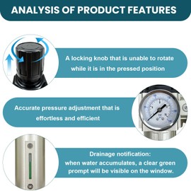 Upgraded 3/4" NPT Heavy Duty Industrial Grade 4 Stage Air Drying System, Particulate Filter, Coalescing Filter, Desiccant Dryer & Air Regulator - for Plasma Cutter, Paint Spray（Auto Drain）