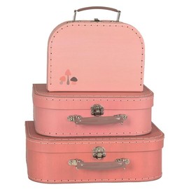 Egmont Toys 530139 - Set of 3 Briefcases Roses Mushroom Children's Decoration, multicoloured, Vintage