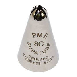 PME Seamless Stainless Steel Extra Large Closed Star Supatube, Decorating Tip, no. 8C