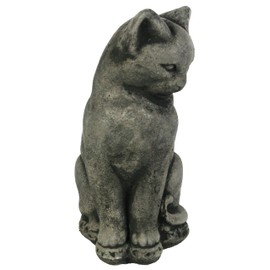 Siamese Concrete Cat Statue Kitty Cement Sculpture Cat Figure for Indoor and Outdoor Garden Decor