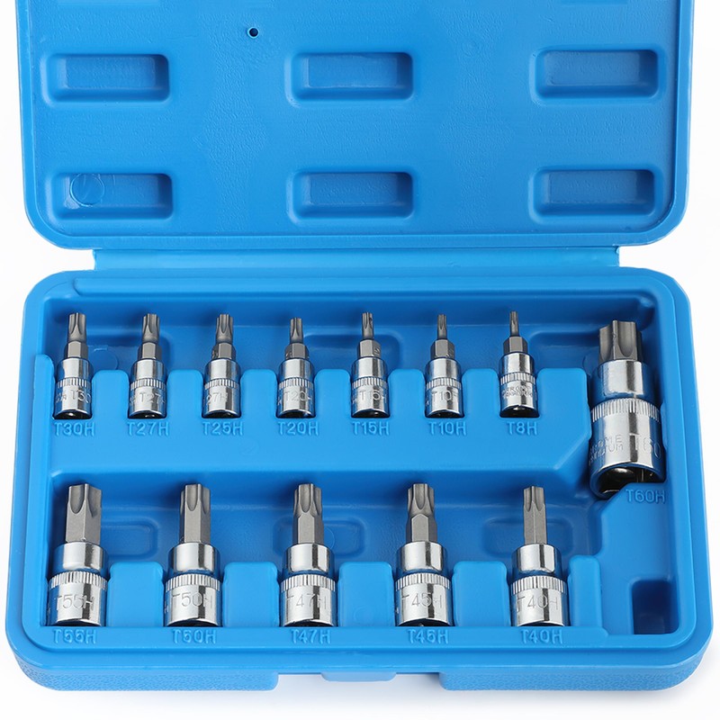 Bates- Torx Bit Socket Set, 13 pcs, TT8-TT60, 1/4" 3/8"