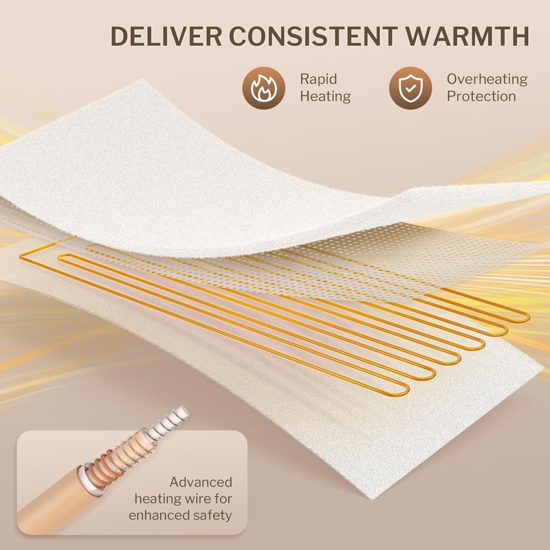 HOMLYNS LuxeHeat Massage Table Warmer Heating Pad, 30" x 72"