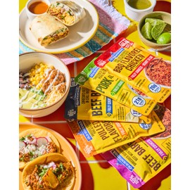 Old Hacienda 5-Pack Variety | Beef Barbacoa, Beef Birria, Pork al Pastor, BBQ Flavored Chicken & Pulled BBQ Pork | Fully Cooked & Ready to Eat | No Preservatives | 8 oz Each - 1 of Each Flavor