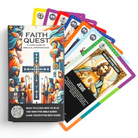 Faith Quest - Bible Card Game - Educational Bible Games for Kids & Family, Interactive Youth Group Games, Christian Games - Religious Card Game - Explore Stories, Characters, and Themes of The Bible