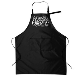 YDTBRUF Baking Queen Apron Baking Aprons For Women With Pockets Waterproof And Oil-Proof Funny Bakers Apron For Her Wife Mom Sister Daughter Aunt Grandma Kitchen Cooking Grilling Bbq