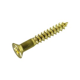 Parts House HP1059 Wood Screw, Countersunk Head Brass, Thickness 0.16 inches (4.1 mm), Length 1.3 inches (32 mm), Contents: 25 Pieces