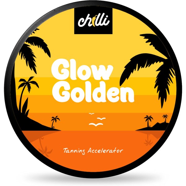 Chilli Wear Glow Golden Sunbed Tanning Accelerator (190 ml) - Effective in Sunbeds & Outdoors for Natural, Healthy Tan with Premium Natural Ingredients