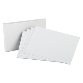Oxford Products - Oxford - Unruled Index Cards, 5 x 8, White, 100/Pack - Sold As 1 Pack - Ideal for presentations and study aids. - Precision engineered for uniform size. - Commercial-quality card stock.