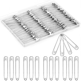 Mnuizu 2.2inch/55cm Safety Pins Bulk, 200Pcs Heavy Duty Large Safety Pins for Clothes, Jewelry Making, Sewing Craft