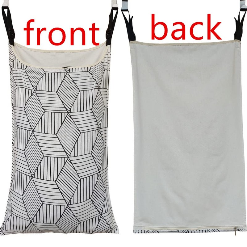 HDHYK Adjustable Space Saving Door Hanging Laundry Hamper Bag with