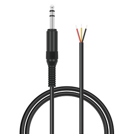 Bolvek 3ft Speaker Wire to 6.35mm 1/4 inch TRS Stereo Male Plug Adapter Connector to Bare Wire Open End Audio Cable for Microphone Speakers