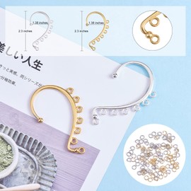 WEWAYSMILE 20pcs 2 Colours Dangling Ear Cuff, DIY Ear Cuff Wrap, for DIY Non Piercing Women Long Chain Tassel Drop Earrings