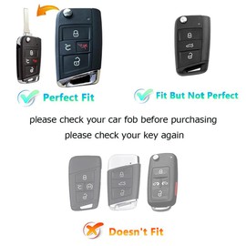 Tautrophen Key Fob Cover for Volkswagen 2015-2024 Tiguan Golf GTI Altas Jetta Taos