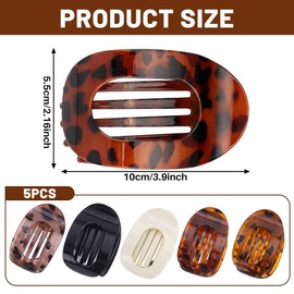 QOWIJEX 5 Stück entenschnabel haarspange, Haarklammern Flach Damen,Flat Claw Clip, Rutschfeste Haarklammer,Starker Halt Seitliche Haarklammern für Dickes und Dünnes Haar