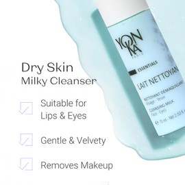Yon-Ka Lait Nettoyant | Gentle Milk Cleanser & Makeup Remover with Plant-Based Ingredients | Moisturizes and Balances Skin pH | All Skin Types and Paraben Free | Travel Size 2.53 fl oz