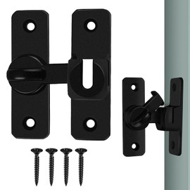 Door Lock, Sliding Door Lock, Door Lock, Sliding Door, Bolt Lock, Sliding Door Complete Set, Suitable for Kitchen, Garden, Bedroom (Black)