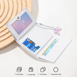 Sunwel Fashion Small Cute Wallets with Ballets Floral Bow Charm Card Holder ID Window for Women Girls