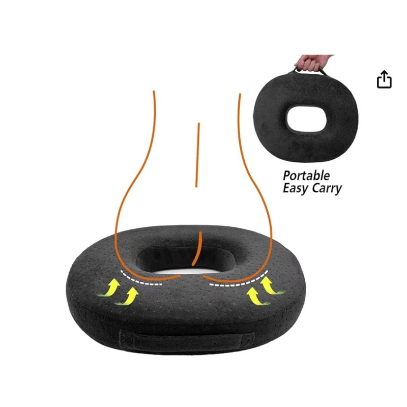 Cozy BoSpin Donut Pillow Memory Foam Seat Cushion - Non-Slip