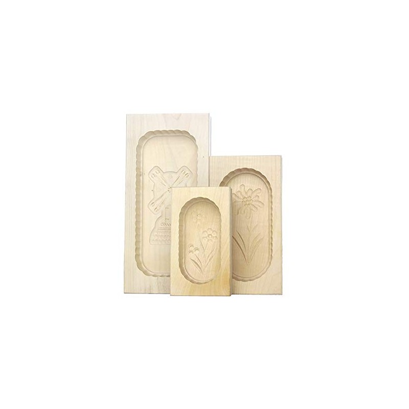 KAESE-SELBER.DE Set of 3 Square Maple Butter Moulds