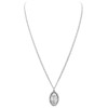 Rosemarie Collections Pewter Religious Saint Medal Oval Pendant Necklace, 24"