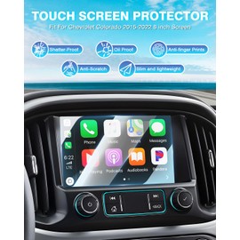 Karltys 2 Pack Screen Protector for 2015-2022 Chevy Colorado /2015-2021 Silverado /2015-2020 Suburban /2015-2020 Tahoe 8-Inch Touchscreen, 9H Tempered Glass Car Radio Screen Cover Anti Scratch