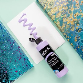 MONT MARTE SuperCell Pouring Paint Premium 8.1 US fl.oz (240ml) – Light Purple Paint Bottle, Creates Instants Cells In Fluid Art, Ideal for Art, Craft, Pour Art